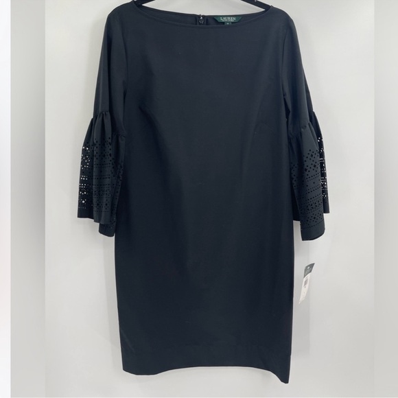 LAUREN RALPH LAUREN Womens Laser fit Bell Sleeves Cocktail Dress Size 10 Nwt - Picture 2 of 9